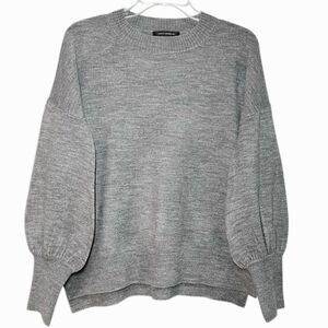 French Connection Loose Fitting Balloon Sleeve Sweater in Grey Heather Women’s S